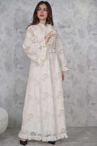 فستان ماكسي أنيق بأكمام واسعة