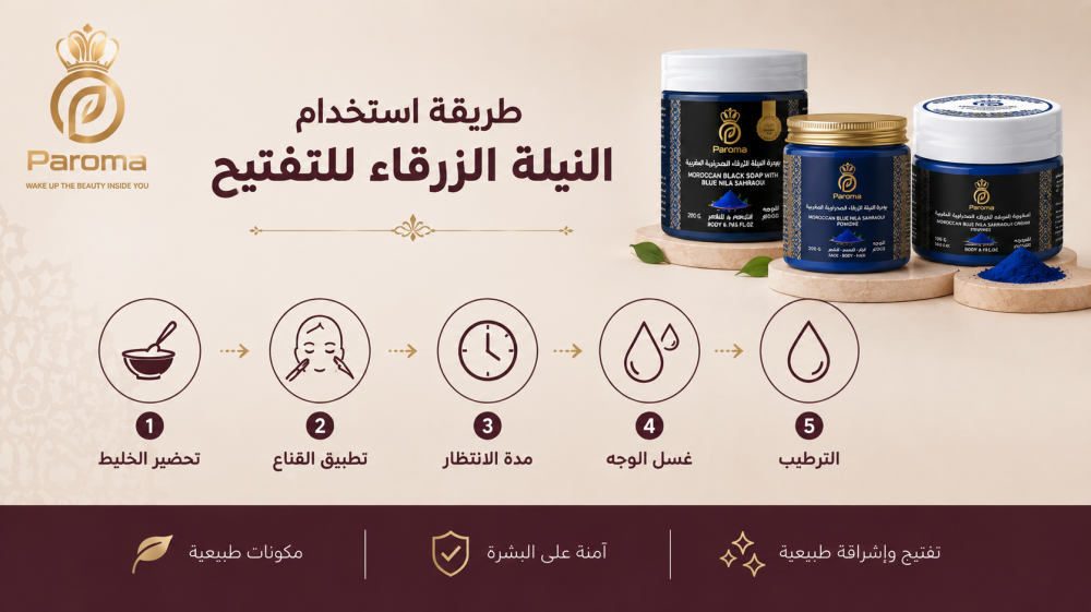 طريقة استخدام النيلة الزرقاء للتفتيح