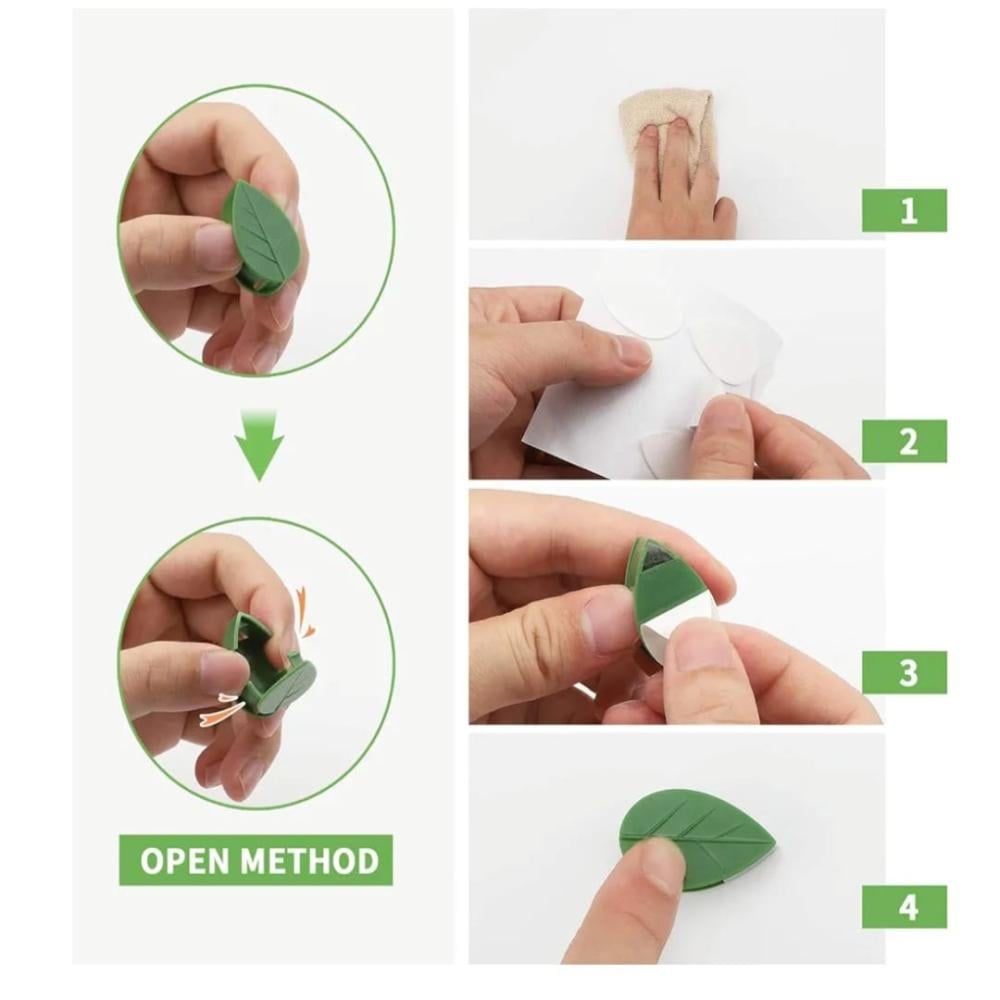 مشابك دبايات على شكل ورقة خضراء  10 حبات
