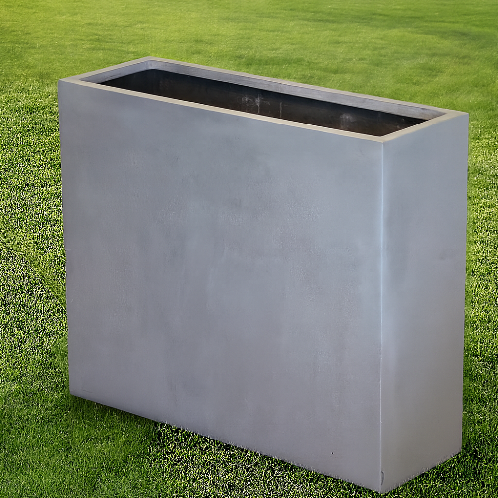 حوض فايبر مستطيل طويل باللون الرمادي