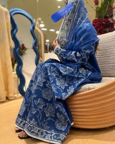 BLUE FLOWER ABAYA | FANCY ABAYA