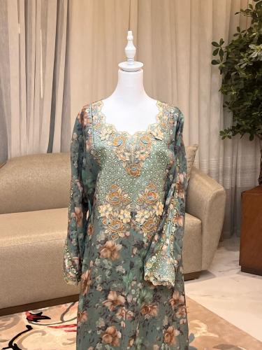Dress Zahr - Muted Green