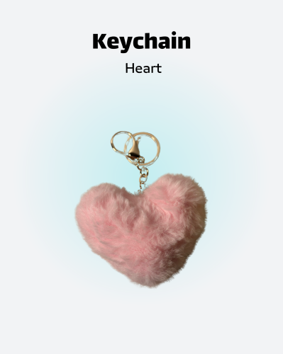 علاقة بميدالية مفاتيح fluffy pink heart