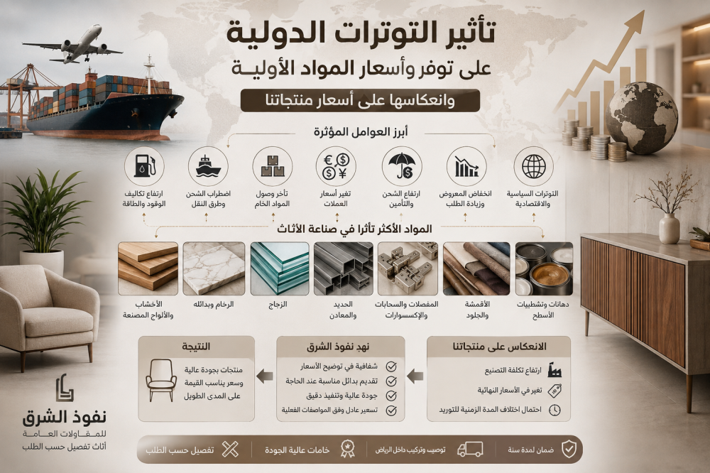 تأثير التوترات الدولية على توفر وأسعار المواد الأولية وانعكاسها على أسعار منتجاتنا