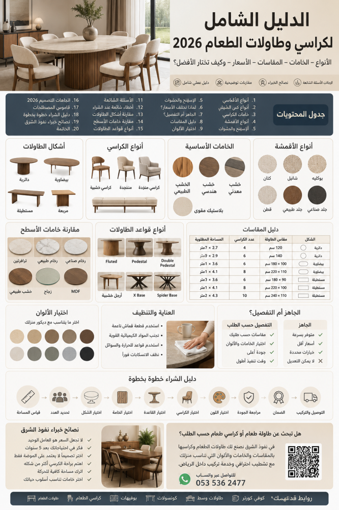 دليل كراسي وطاولات الطعام المودرن2026