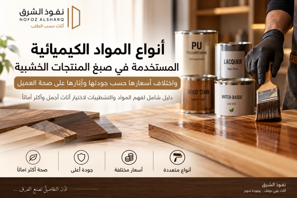 أنواع دهانات ومواد صبغ وتشطيب الأثاث الخشبي وتأثير جودتها على السعر وا