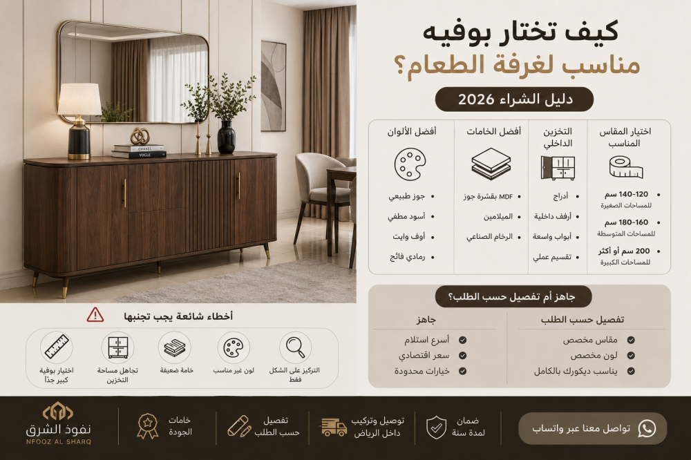 دليل اختيار بوفيه مودرن لغرفة الطعام