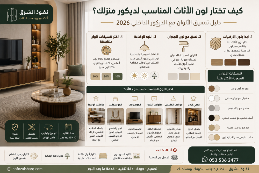 كيفية اختيار لون الأثاث المناسب لديكور المنزل مع تنسيق الألوان