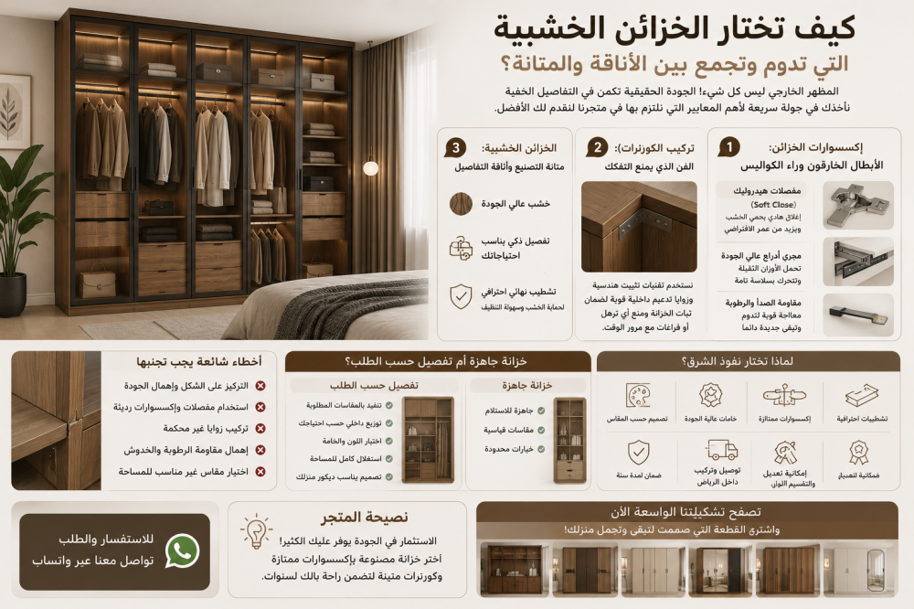 دليل اختيار الخزائن الخشبية عالية الجودة