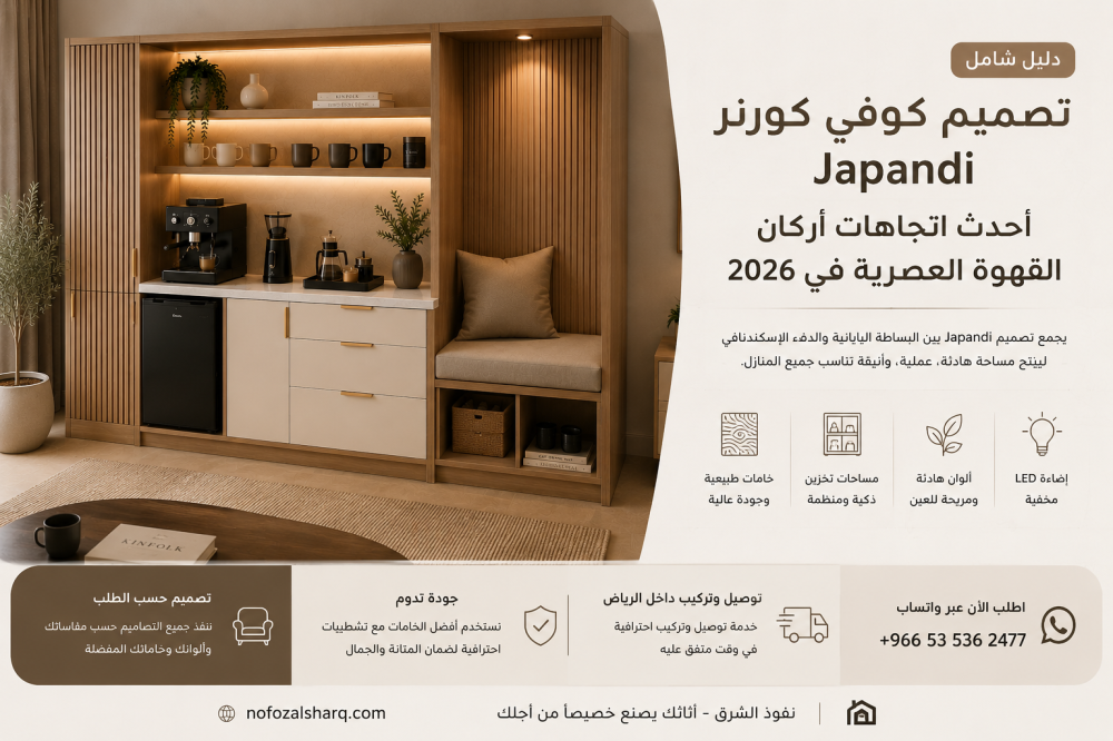 تصميم كوفي كورنر Japandi يجمع بين البساطة اليابانية والدفء الإسكندنافي