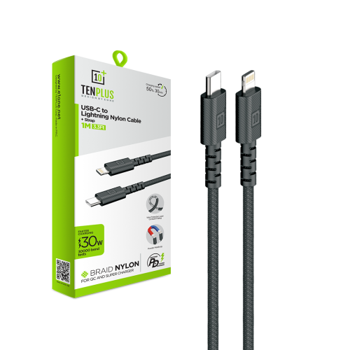 كيبل ايفون - قماش مقاوم للقطع usb-c من TENPLUS