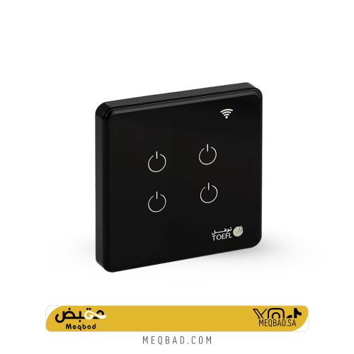 مفتاح رباعي اسود ذكي تحكم عن بعد WiFi سهل الاستخدا...
