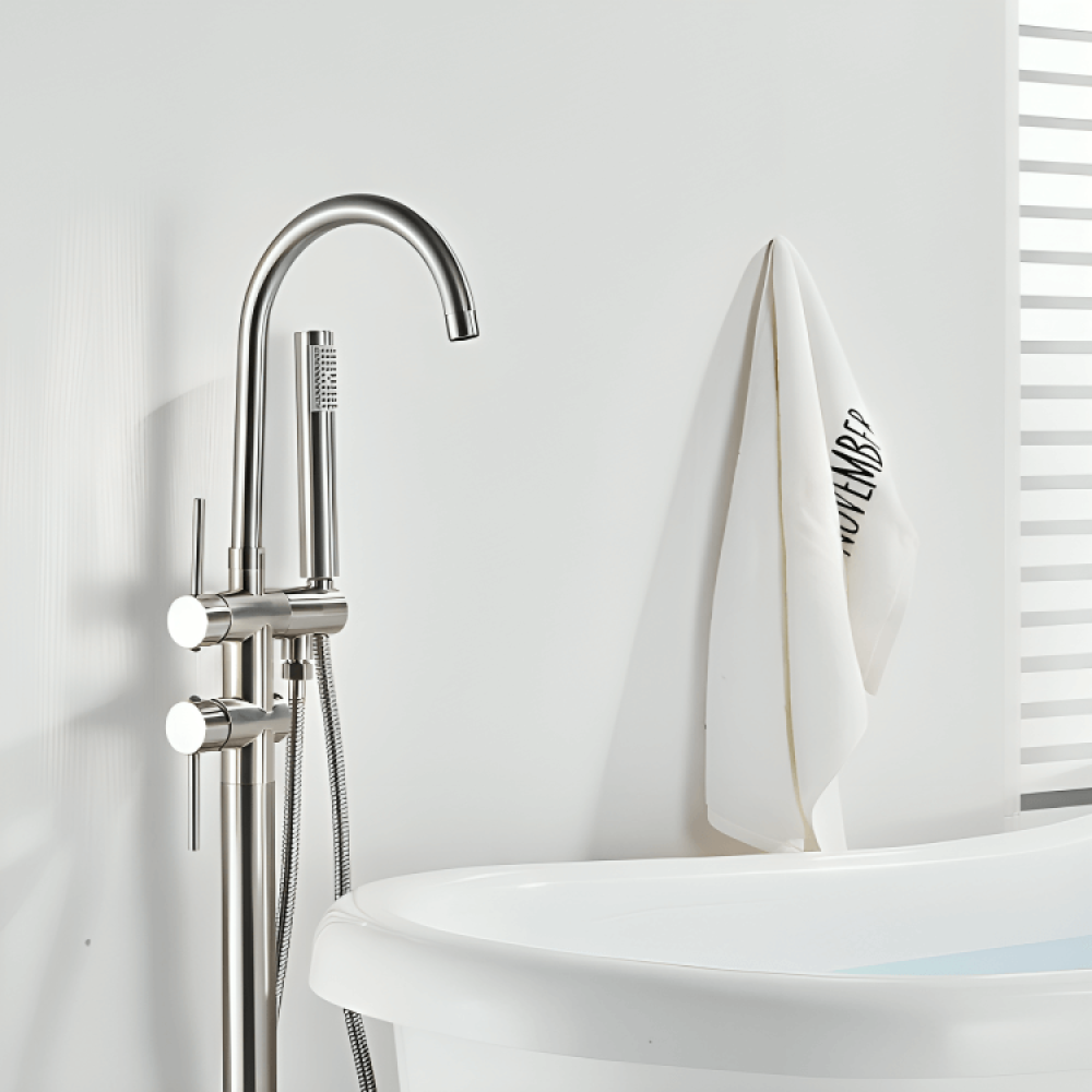 خلاط بانيو ارضي دائري - كروم