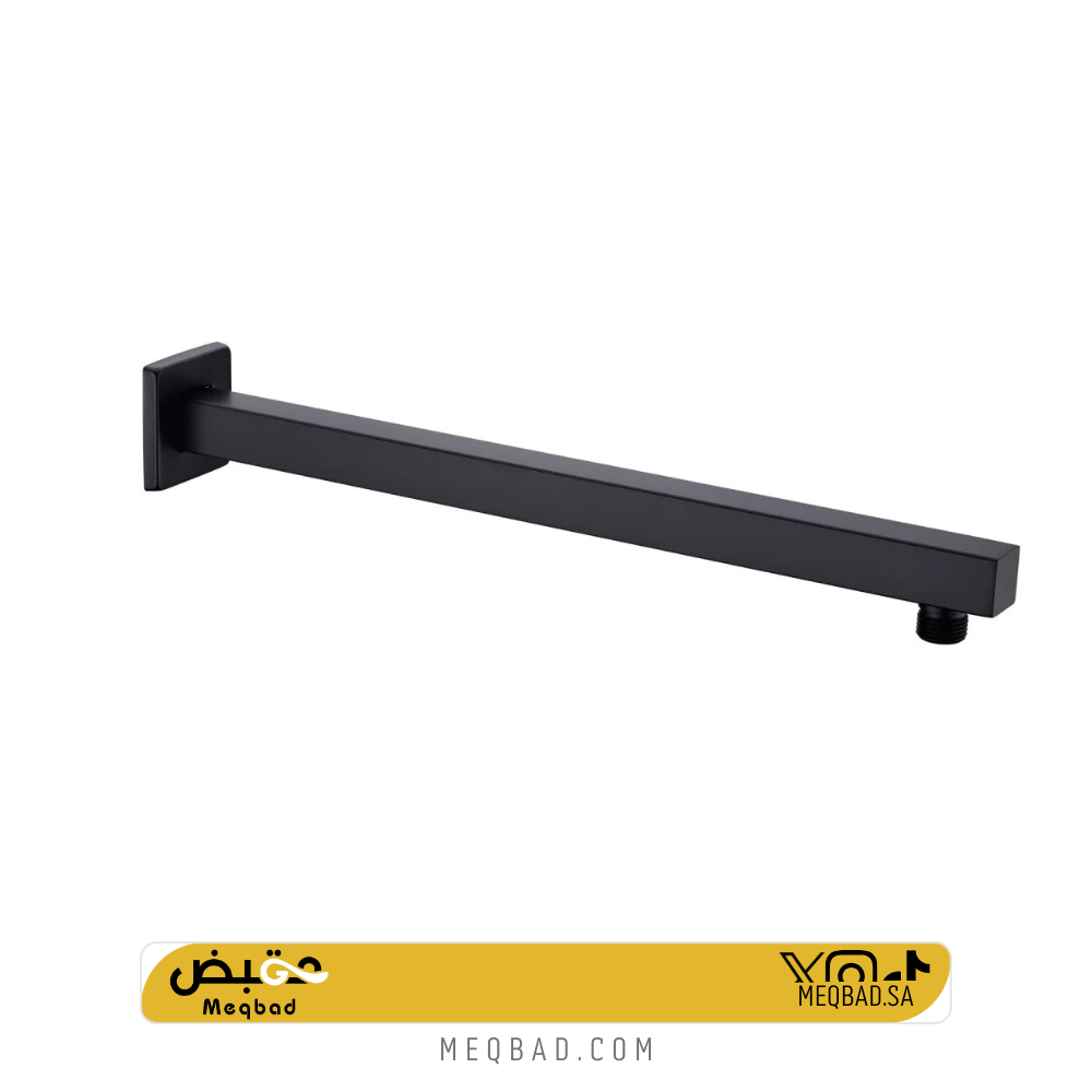 ذراع دش مطري جداري مربع اسود مطفي