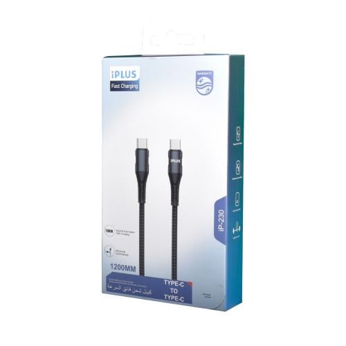 كابل شحن سريع iPLUS USB-C إلى USB-C - بطول 1 متر،...