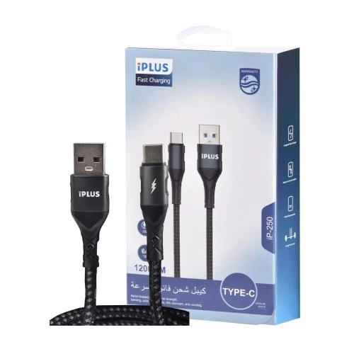 كابل شحن ونقل بيانات سريع من iPLUS - طول 100 سم، د...