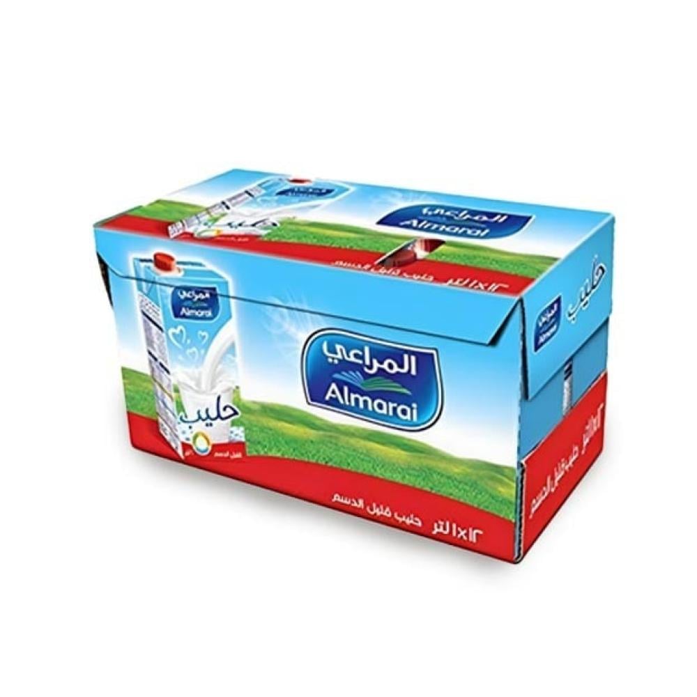 كرتون حليب المراعي 1 لتر 12 حبه قليل الدسم