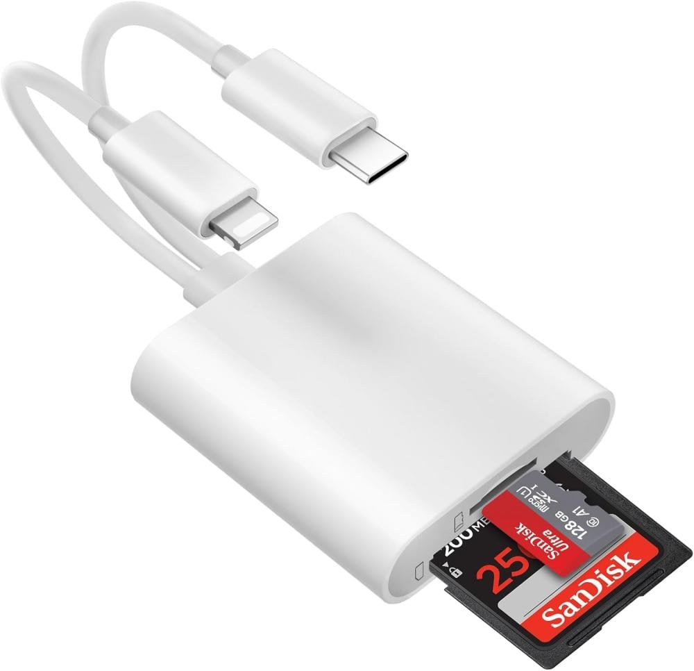 Lightning and USB-C SD/TF Card Camera Reader