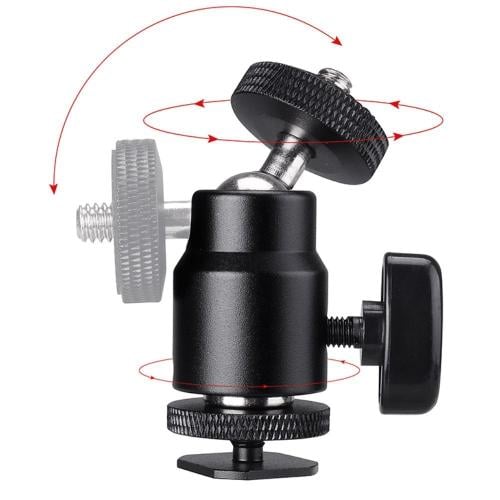 Camera Flash Mini Ball Head Hot Shoe Mount Adapter