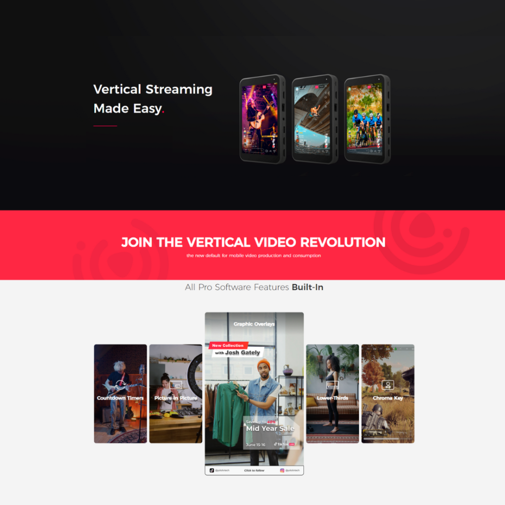 YoloLiv Instream Vertical Live Streaming Encoder and Monitor