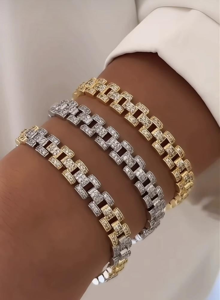 فخامة Joj Glow أسوارة مستوحى من ماركة رولكس مطلية بالذهب .