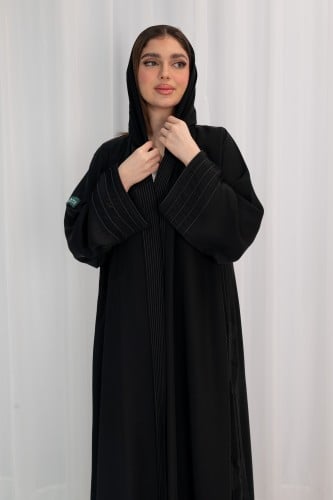 عباية الندى بتطريز يدوي فضي