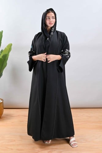 عباية كريب طقم مع الفستان