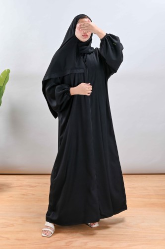 عباية صالونا سادة كم مطاط