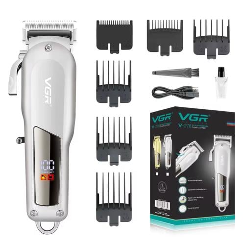 ماكينة حلاقة الشعر VGR لاسلكي، شاشة LED وشفرات فول...