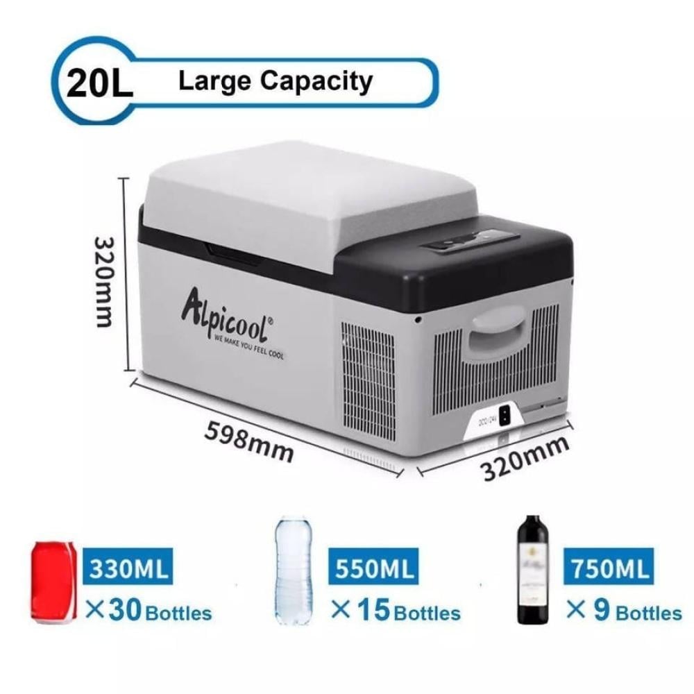 ثلاجة البيكول Alpicool مقاس 20 لتر للسيارة والرحلات
