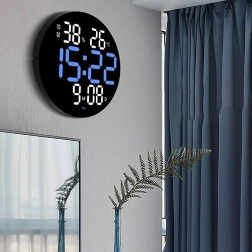 ساعة جدارية بشاشة رقمية LED