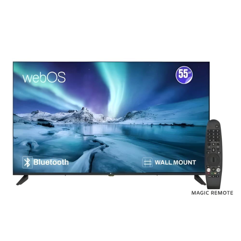 أم تى سى شاشة تلفزيون سمارت 55 بوصة UHD - يدعم WebOS 2.0 - أسود - M4KD55SWOSBB25