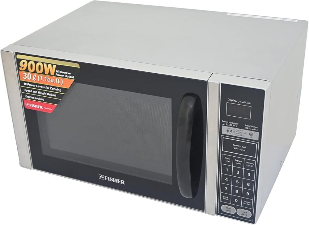 ميكرويف فيشر 30 لتر - 900 واط - بدون شواية - تحكم باللمس - فضي - FEM-S7530V