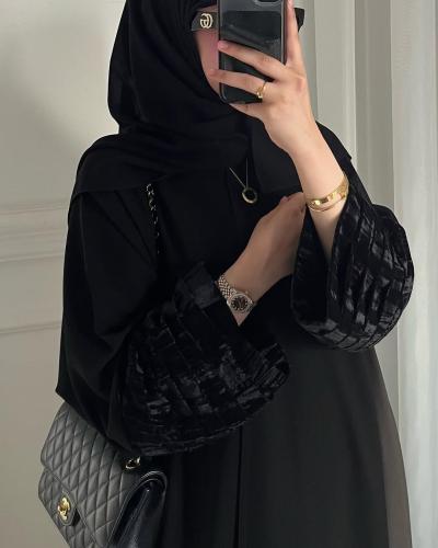 عباية شتوي وعملي قماش كريب ومخمل