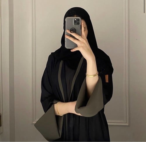 عباية باكمام لون زيتي يمكن تغير اللون