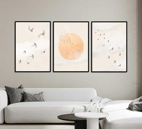 طقم من 3 لوحات ثلاثية بتصميم عصري