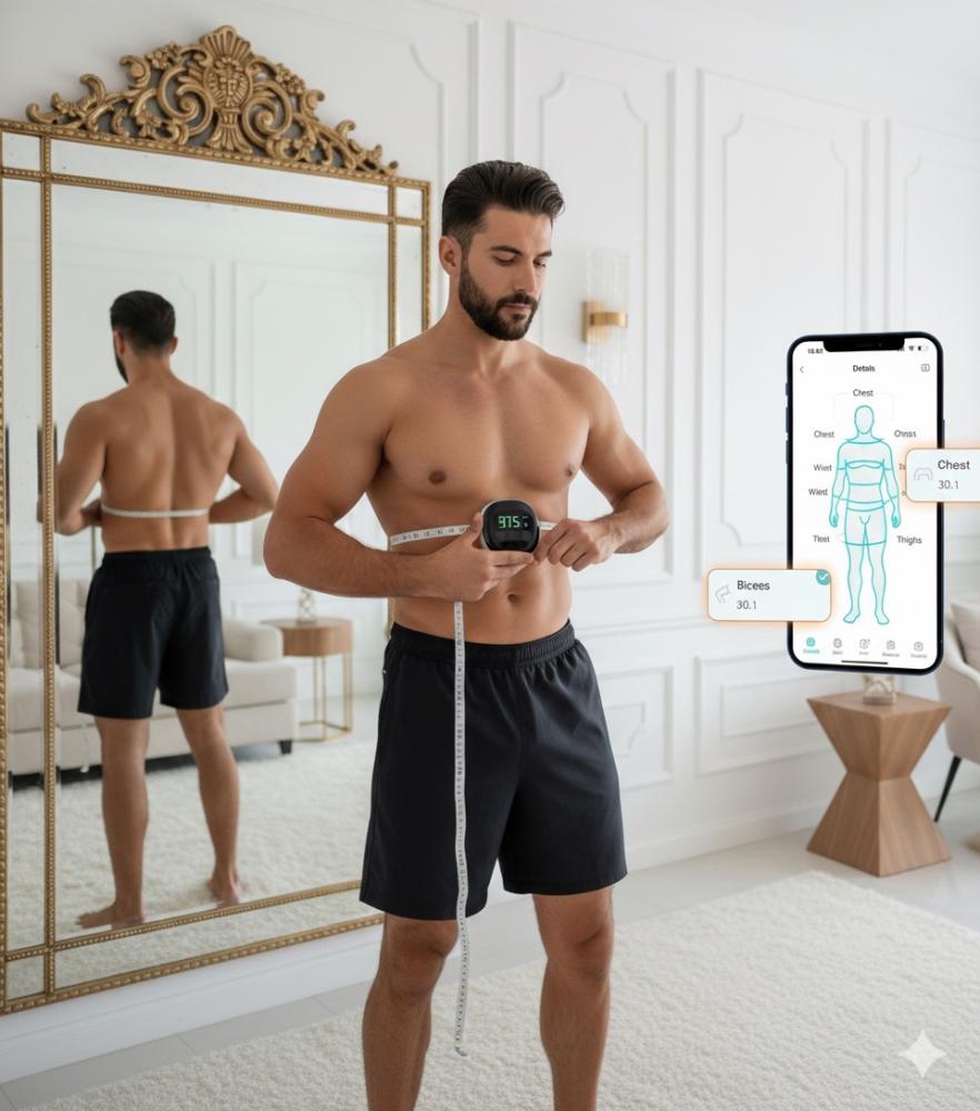 3 في 1ميزان الجسم + ميزان الأكل + شريط القياس الذكي | وازن صحتك بالكامل