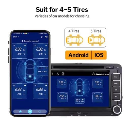 جهاز ضغط الإطارات TPMS متوافق مع شاشة اندرويد