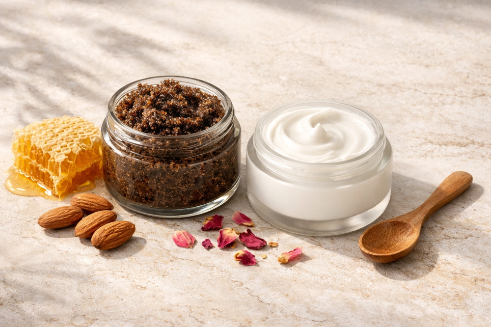 روتين elyef لتقشير وترطيب الجسم لبشرة ناعمة ومشرقة