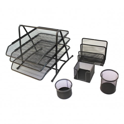 Jot Multifunctional 3-Section Wire Mesh Desk Organizers, 2.5x11.25 in.