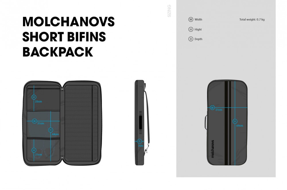 شنطة مولشانوف ظهرية للزعانف القصيرة