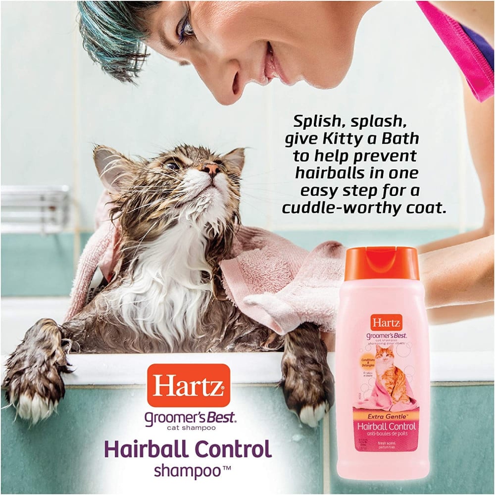 Hartz cat clearance shampoo hairball control