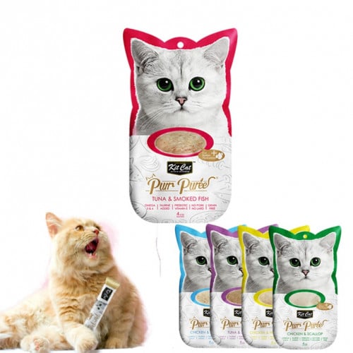 【Kit Cat】Purr Puree Tuna & Smoked Fish 15g x 4