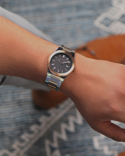 Salman watch for men in silver and rose gold