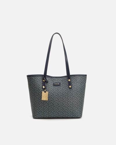 Blue women's bag with classic design