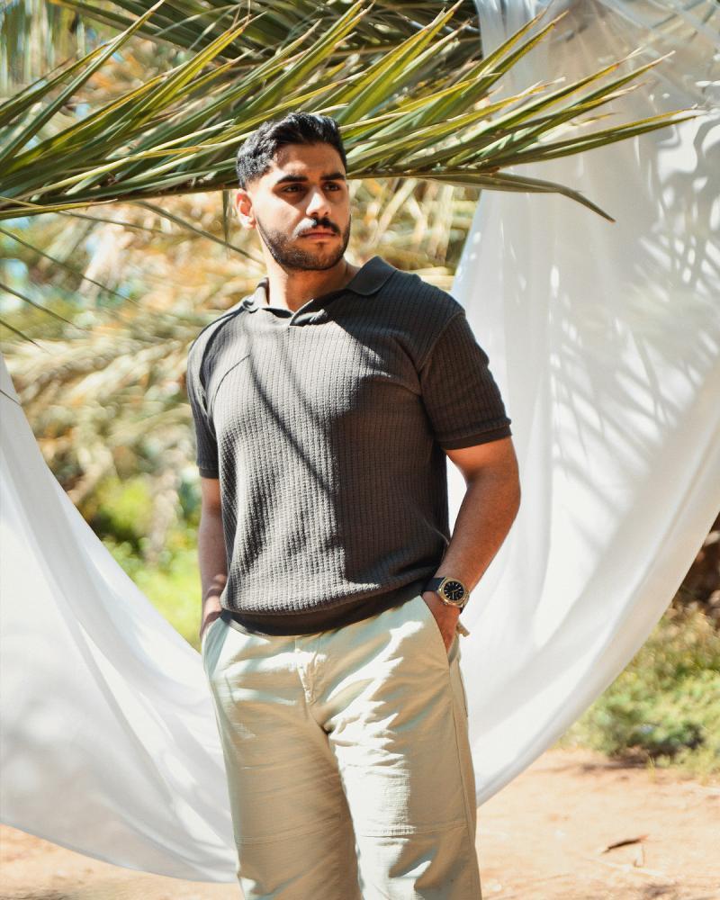 ساعة طارق  الرجالية جلد بلون بني