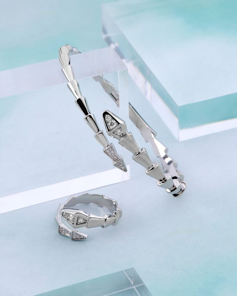 Silver women's accessory set