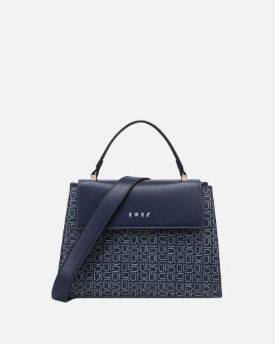 Blue women's bag with a modern design