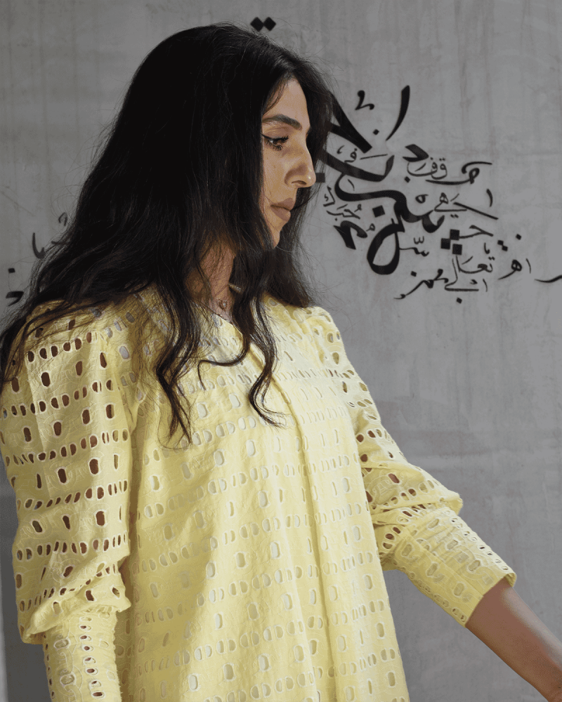 Shumukh women's galabia in yellow Choose the size::(M)