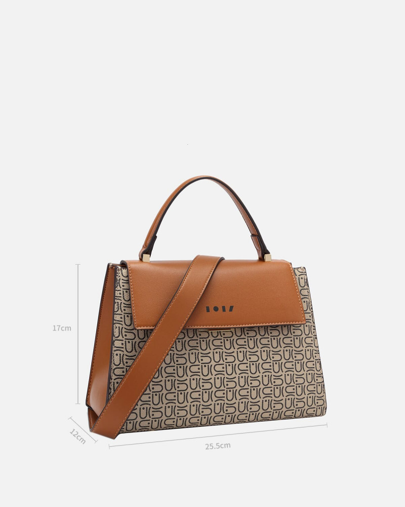 Brown women's bag with a modern design